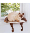 Etna Window Mount Cat Perch - Small Pet Window Seat Cat Ledge, Leopard Print Padded Cat Bed Sill, Removable Washable Cover, Holds 20-35 Pound Animals