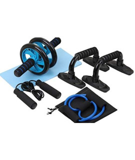 Ayaaa 5 in 1 Abdominal Wheel Kit, Push Up Bars, Jump Rope, Knee Mat for Home Workout Fitness Exercises Home Exercise