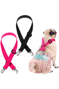2 Pieces Dog Diaper Suspenders Suspenders For Female Dog Diapers Pet Diaper Suspenders Female Male Puppy Suspenders Belly Bands Small Medium And Large Dogs Diapers Dress (M,Black, Brown)