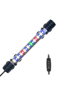 VARMHUS Submersible LED Aquarium Light,Fish Tank Light with Timer Auto OnOff Dimming Function,3 Light Modes Dimmable&4-color LED,10 Brightness Levels Optional&3 Levels of timed Loop 18LEDS-75