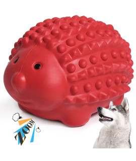 Babezdog Dog Toys For Large Dogs Aggressive Chewers Almost Indestructible Dog Chew Toys Tough Natural Rubber Dog Toys Fits For Teeth Cleaning Gum Massage, Squeaky Dog Toys Puppy Chew Toys, Red