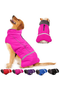 Dogcheer Warm Dog Coat, Fleece Collar Winter Dog Clothes, Reflective Pet Jacket Apparel for Cold Weather, Waterproof Windproof Puppy Snowsuit Vest for Small Medium Large Dogs X-Large
