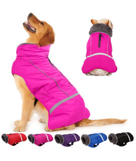 Dogcheer Warm Dog Coat, Fleece Collar Winter Dog Clothes, Reflective Pet Jacket Apparel for Cold Weather, Waterproof Windproof Puppy Snowsuit Vest for Small Medium Large Dogs