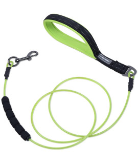 Vivaglory Waterproof Dog Leash, Twisted Stainless Steel Wire Rope Chew Proof Cable Lead With Extra Foam Handle For Small Medium Large Dogs, Green