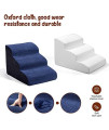 3 Tiers Foam Dog Ramps/Steps,15.7 in High,Non-Slip Dog Stairs,Dog Ramp,Soft Foam Dog Ladder,Best for Dogs Injured,Older Cats,Pets with Joint Pain, with 1 Dog Rope Toy (Navy), Navy, BO-JJC5575-COF
