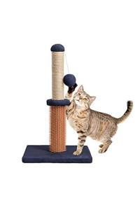 TSCOMON Cat Scratching Post for Indoor Cats, Cat Scratcher with Hanging Ball, Cat Back Grooming Massager Brush Toy, Cat Self Groomer with Natural Sisal Rope, Cat Interactive Toys for All Breed & Size