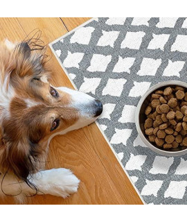 SussexHome Pets Ultra-Thin Cat and Dog Litter Mat for Litter Box - Washable Soft Natural Cotton Cat and Dog Feeding Mat - Paws-Kind Slip Resistant Place Mat - 2' x 3'