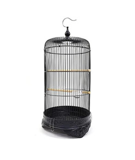 Xue Juan 1983 Bird Cage Vintage Round Metal Bird Cage Parrot Cage Peony Tiger Skin Ornamental Cage For Parakeet Canary Love Bird Parrot Cage (Color : Black)
