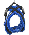 ActiveDogs Fleece Dog Harness for Easy Walking, Adjustable No-Pull Gentle Walker (Small (Girth 17"-22"), Blue)