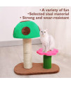 Sasapet Cat Scratching Post, Mushroom Claw Scratcher Small Cat Tree House Traning Interactive Toys for Indoor Kittens, Cats (Green)