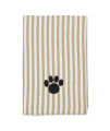 Bone Dry Pet Grooming Towel Collection Absorbent Microfiber X-Large, 41x23.5, Striped Taupe