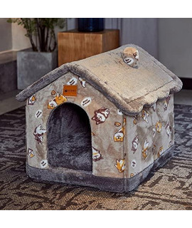 JIMITI Cozy Foldable Basket Puppy Cave Sofa Chihuahua Deep Sleep Bed Mat Dog House Cat Bed Kennel Pet Products(S,Coffee)