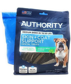 Authority Skin and Coat Support Dental Treat with Parley Mint Flavor