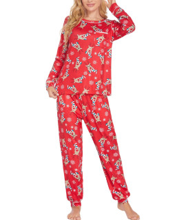 Ekouaer christmas Pajamas for Women Pj Set christmas Sleepwear Family Lounge Set Long Sleeve Nightwear (Elk Print, S)