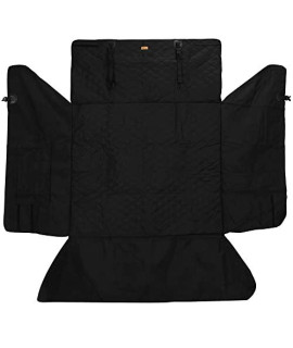 Fluffery Pet Car Seat Cover - Durable, Non-Slip Dog Backseat Covers - Pet Back Seat Protector - Waterproof Rear Seat Cover Without Hammock - Large Vehicle Bench Cover for Travel - Black (SUV, Black)