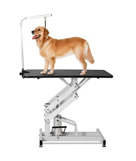 Adjustable Pet Grooming Table, Recaceik Professional Oversized Pet Trimming Table Hydraulic Dog Drying Table Z-Lift with Nooses, 42.5inch Grooming Table for Puppy Large Dogs, 330 lbs