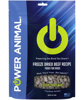Power Animal Freeze Dried Raw Dog Food, Dog Food Topper, Dog Treats - Premium Quality Ingredients, Real Meat First Ingredient, All Natural, Complete Nutrition, 14oz