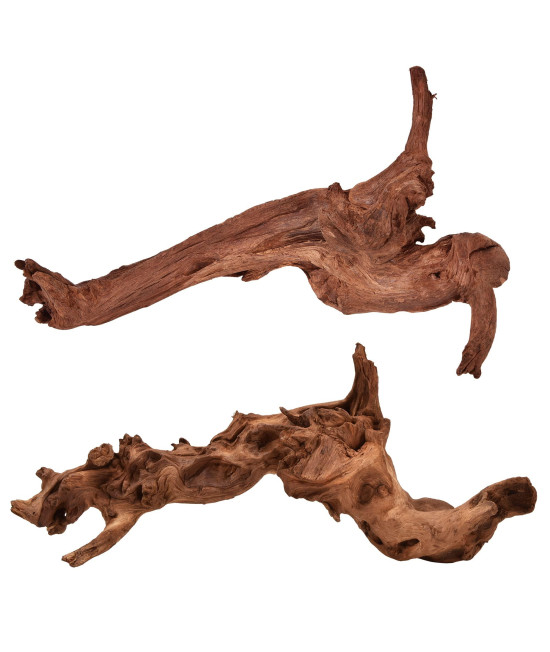 majoywoo Natural Large Driftwood for Aquarium Decor Reptile Decor 12.5-18" 2Pcs
