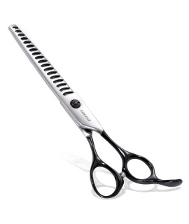 FOGOSP Dog Thinning Shears for Grooming 6.75" Chunker Shears Quickly Thinning Thick Hair Professional Dog Grooming Scissors for Small Dogs Right Handed Groomer Japan 440C 18 Teeth (Chunker, Black)