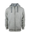 Mens Fur Lined Hoodies Thicken Warm Comfy Jackets Outdoor Full Zipper Sweatshirt With Pockets Winter Coats Light Grey X-Large