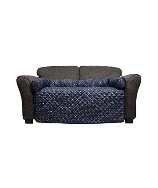 Wags N Whiskers GRHGY-12-15208 45 x 34 in. Grayson Reversible Pet Sofa Cover, Navy