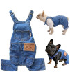 Dog Shirts clothes Denim Overalls, Pet Jeans Onesies Apparel, Puppy Jean Jacket Sling Jumpsuit costumes, Fashion comfortable Blue Pants clothing for Small Medium Dogs cats Boy girl (Blue, Small)