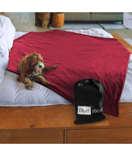 Blue Zoca Waterproof Blanket Machine Washable, Multi-Purpose, Durable & Ultra-Soft 3x Layers to Protect From Stains Leaks Spills & Accidents For Adults, Dogs or Any Pet covers 50x65A - Merlotgray