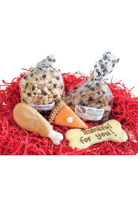 Woofables Gourmet Dog Bakery Small Thanksgiving Gift Box with Pupcorn, Hand-Decorated Treats & More | Homemade, Fresh, Human-Grade, All-Natural Ingredients | Corn, Soy & Preservative Free | USA Made
