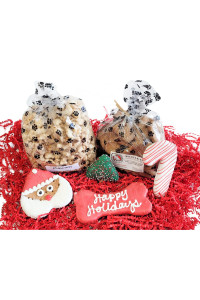 Woofables Gourmet Dog Bakery Large Christmas Treat Box with Hand-Decorated Holiday Treats & More | Homemade, Fresh, Human-Grade, All-Natural Ingredients | Corn, Soy & Preservative Free | USA Made