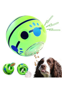 CREDIT 5 STAR Interactive Dog Treat Toys Wobble Giggle Ball Food Dispenser for Medium Large Dogs Puzzle Wiggle Wag Make Noise Sound Mentally Stimulating Safe Big Dogs Favorite Gift