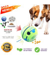 CREDIT 5 STAR Interactive Dog Treat Toys Wobble Giggle Ball Food Dispenser for Medium Large Dogs Puzzle Wiggle Wag Make Noise Sound Mentally Stimulating Safe Big Dogs Favorite Gift