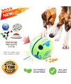Wobble Giggle Ball Treat Toy Upgraded Material Interactive Dog Toys Durable Puzzle Mentally Stimulating Wiggle Wag Make Noise Dog Ball IQ Training for Puppies Small Medium Dogs Favorite Gift