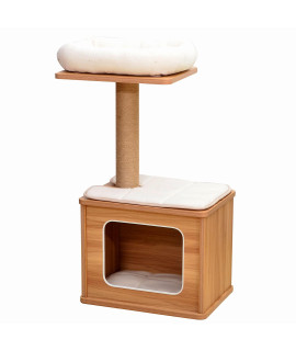 Catry Cat Tree - A Cat Play House Combo with Cat Hammock, Scratching Post, and Comfort Home Invariably Trap Kitten to Stay Around This 30