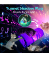 Migipaws Interactive Cat Toys Pack Cat Tunnel Phantom Shadow Play Like Movie Automatice Crystal Tumbler Cat Teaser USB-C Rechargeable Cat Box Toy Bundle Crinkle Ball Bell Ball Plush Ball