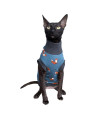 Kotomoda Hairless Cat's Cotton Stretch Turtleneck Foxes for Sphynx Cat (X-Large)