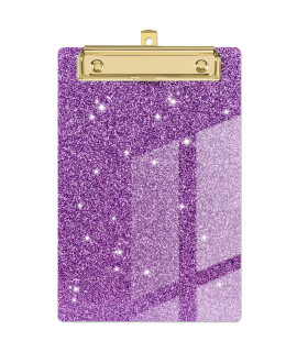 Piasoenc Acrylic clipboard, Fashion Bling clipboard, Stardard Letter Size clipboard with Low Profile gold clip, A5 Size 6 x 9, cute clipboards for Kids, Students, Nurse, contractor, Artist