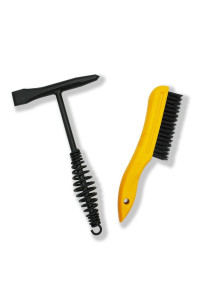 Welding chipping Hammer with coil Spring Handle,105,cone and Vertical chisel 10 Wire Brush(Yellow), VASTOOLS chipping Hammer