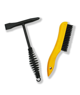 Welding chipping Hammer with coil Spring Handle,105,cone and Vertical chisel 10 Wire Brush(Yellow), VASTOOLS chipping Hammer