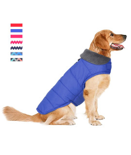 Waterproof Dog Coat, Christmas Dog Jacket for Cold Weather, Warm Reflective Dog Winter Appreal, Windproof Comfy Pet Vest for Small Medium Extra Large Dogs Pets Boy (Blue, XS)