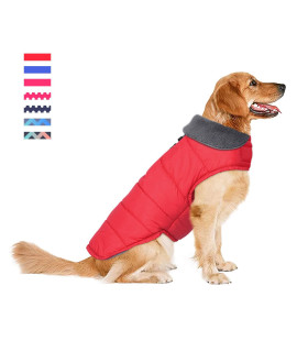 Waterproof Dog Coat, Dog Jacket for Cold Weather, Warm Reflective Dog Winter Appreal, Windproof Comfy Pet Vest for Small Medium Extra Large Dogs Pets Girl (Red, S)