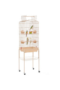 Yaheetech 64Aa H Open Top Metal Medium Small Parrot Parakeet Bird Cage Wdouble Doors, Slide-Out Tray Detachable Rolling Stand