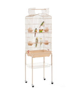 Yaheetech 64Aa H Open Top Metal Medium Small Parrot Parakeet Bird Cage Wdouble Doors, Slide-Out Tray Detachable Rolling Stand