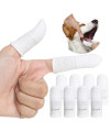 Beuool Dog Toothbrush Cat Toothbrushes-Two Fingers Toothbrushes for Dog Cats Teeth Cleaning, Washable&Comfortable&Durable, 1 Set for Two Fingers, Includes 4 Sets White