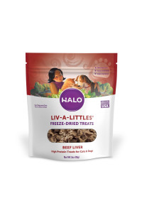 Halo Freeze Dried Raw Dog Treats, Beef Liver Recipe, Dog Treats Pouch, All Life Stages, 30-OZ Pouch