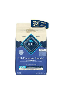 Blue Buffalo Life Protection Formula Natural Adult Large Breed Healthy Weight Dry Dog Food, Chicken and Brown Rice 34-lb