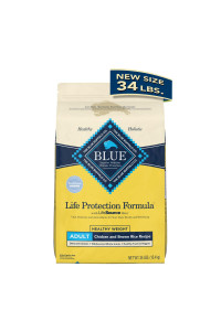 Blue Buffalo Life Protection Formula Natural Adult Healthy Weight Dry Dog Food, Chicken and Brown Rice 34-lb