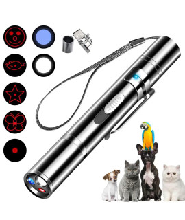 Danigh-buy Cat Pointer Toy,Dog Laser Pointer,7 Adjustable Patterns Laser,Long Range 3 Modes Training Chaser Interactive Toy,USB Recharge
