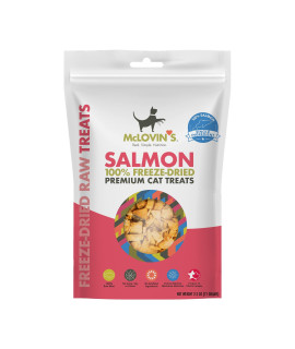 McLovin's Freeze Dried Healthy Cat Treats - High-Protein, Grain-Free, Premium Quality Salmon Cat Treats - All-Natural Cat Snacks - Made in USA - Perfect High Value Training Reward - 2.5 oz.