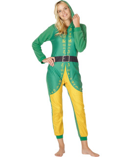 INTIMO Elf The Movie Womens Buddy The Elf One Piece Costume Pajama Set, Green, XXL