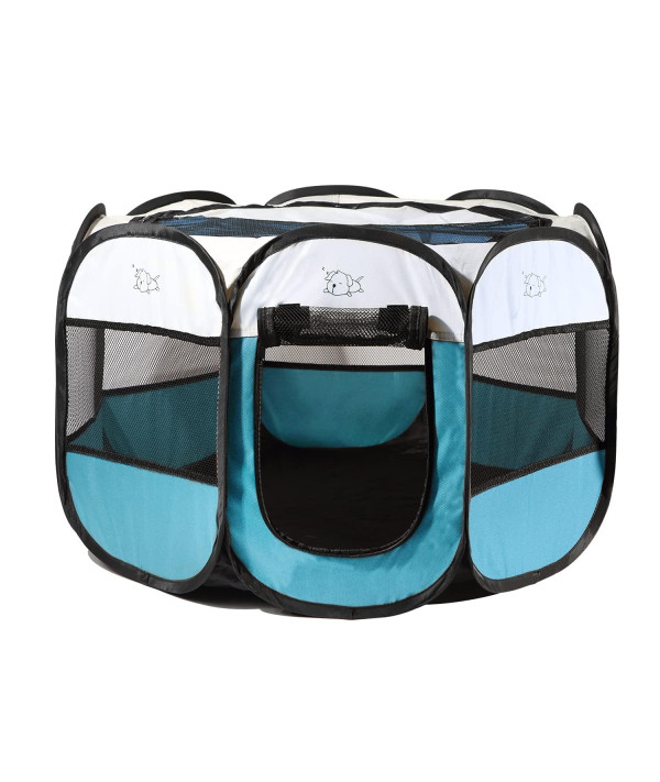 Buy Rarasy Portable Puppy Playpen Removable Dog Mesh Shade Cover Waterproof  Oxford Cloth Easy Foldable Indoor/Outdoor for Puppies Cats Rabbits Pets  Online at Low Prices in USA